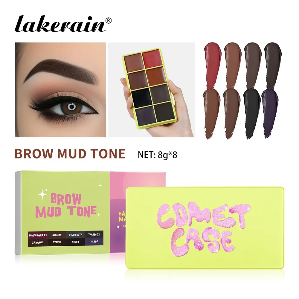 1 Pc 8 Colors Eyebrow Pomade Palette Smooth Matte Texture for Natural Brow Makeup Eyebrow Paste Makeup Eyebrow Makeup Products