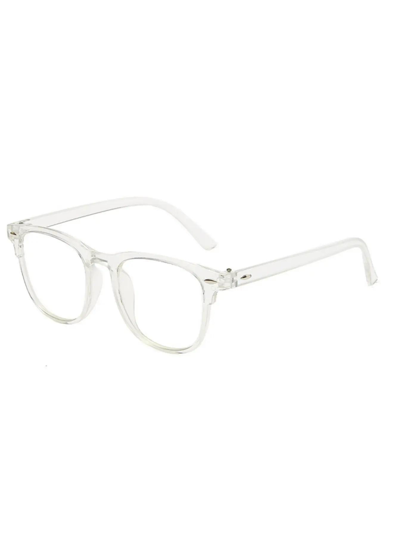 Unisex Clear Lenses Plain Color Eyeglasses (1 Pair), Casual Trendy Blue Light Blocking Lightweight Durable Glasses Eyeglasses for Everyday Use, Fashion Accessories for Outdoor Activities