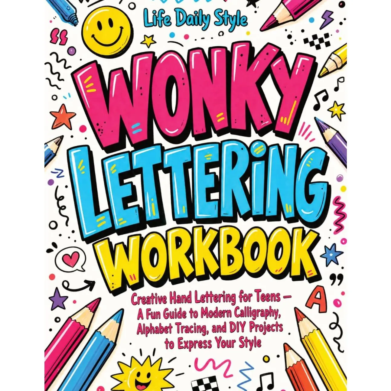 Wonky Lettering Workbook: Creative Hand Lettering for Teens- A Fun Guide to Modern Calligraphy, Alphabet Tracing, and DIY Projects to Express Your Style (Calligraphy Workbooks)