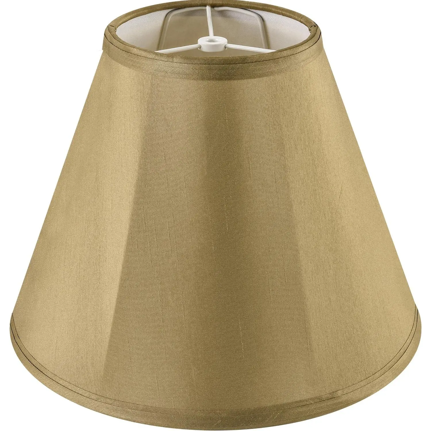 Champagne Gold Bell Lamp Shades - 6" Top x 13" Bottom x 9.8" High(Spider) Medium Lamp Shade Replacement- Traditional Lampshade for Table Lamp, Floor & Bedside Lamp - Handmade - Easy Assembly