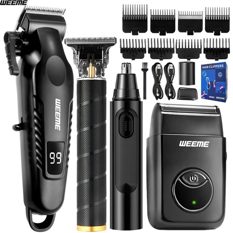 Professional Men's Electric Shaver with Built-In Rechargeable Battery, T-Head Trimmer and USB Charging, Grooming Gift for Him