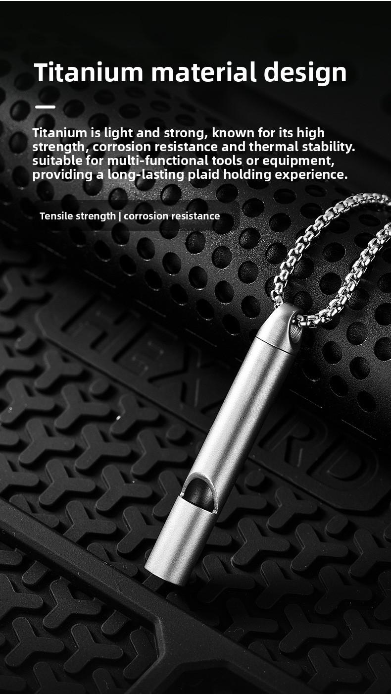 Titanium Whistle High Decibel Emergency Survival Whistle for Outdoor Camping Hiking Hunting Emergency Rescue Gear Lightweight Portable Survival Tool