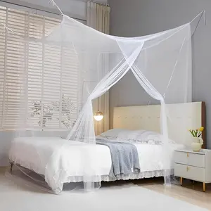 Net for Single to King-Sized Beds, One Side Opening Netting Net, Large White Square Curtains for Bed, Bedroom, Camping, 5 Sizes for Choose(L79 X W59 X H71 Inch)
