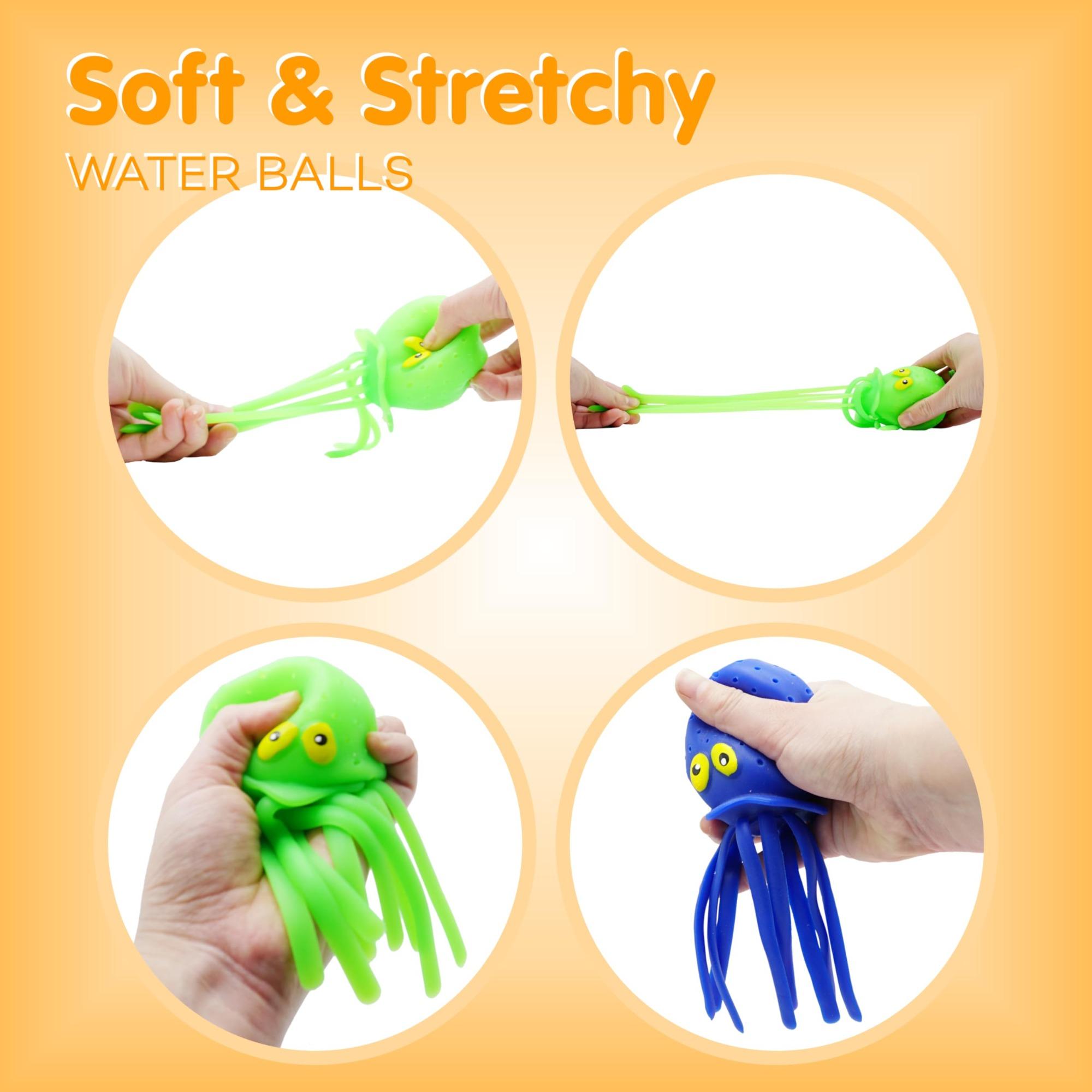 Octopus Design Water Ball (3 Counts/Set), Random Color Octopus Water Bomb, Splash Balls, Swimming Pool Floating Swim Toy, Pool Floaties