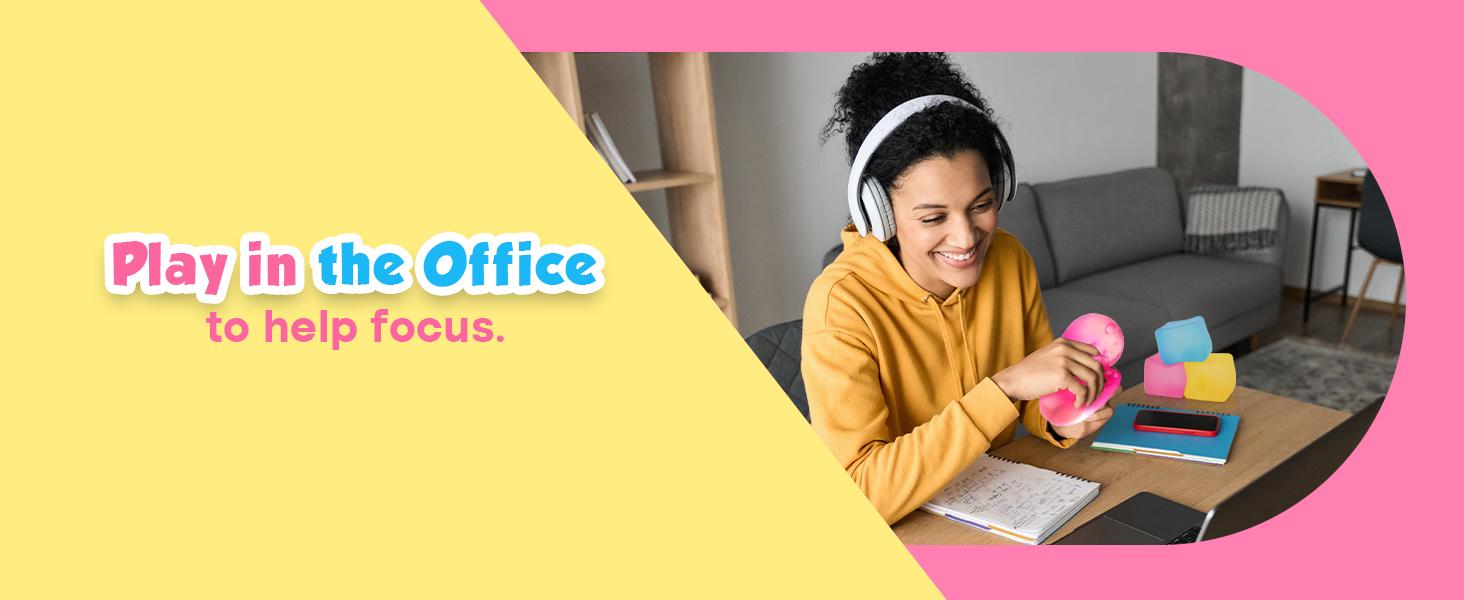 Fidget Toys Stress Cube 3 Pack: High Density Gel Filled Sensory Toys, 2.1" Cube, Anxiety Relief Squishy Fidget Toys, Stress Balls for Adults Kids Children Teens, Fidgets for Classroom