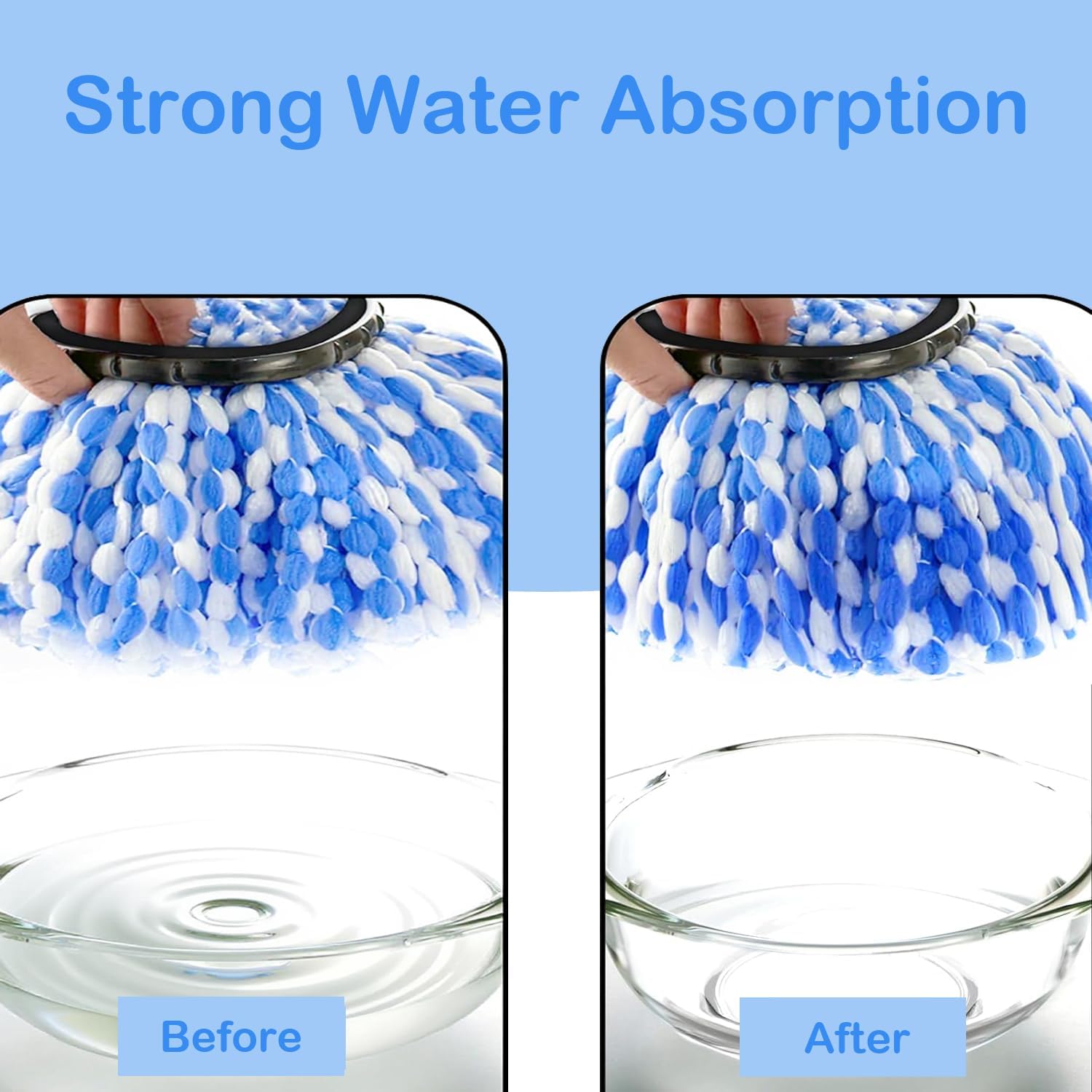 Spin Mop  Replacement Compatible with RinseClean 2-Tanks System Mops Heads Refills, 6 Pack Microfiber Deep Clean Triangle Replacements Pads, Machine Washable