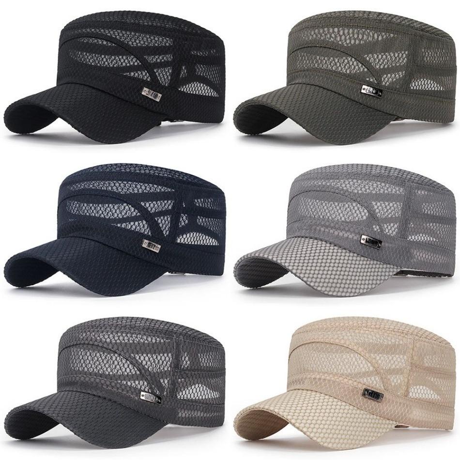 Men’s Breathable Mesh Military Flat Top Cap, Quick Dry UV Protection Sun Hat, Lightweight Adjustable Tactical Army Cap for Outdoor Fishing, Hiking, Camping & Hunting, Ventilated Summer Hat for Travel, Gardening & All Outdoor Activities
