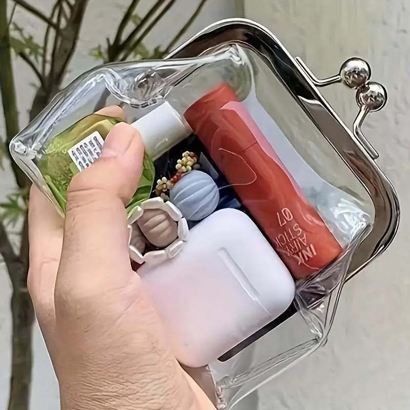 Transparent Plastic Coin Wallet Coin Purse Coin Pouch Set of 3, Locking Closure for Travel and Daily Use, Ensure Your Essentials Style