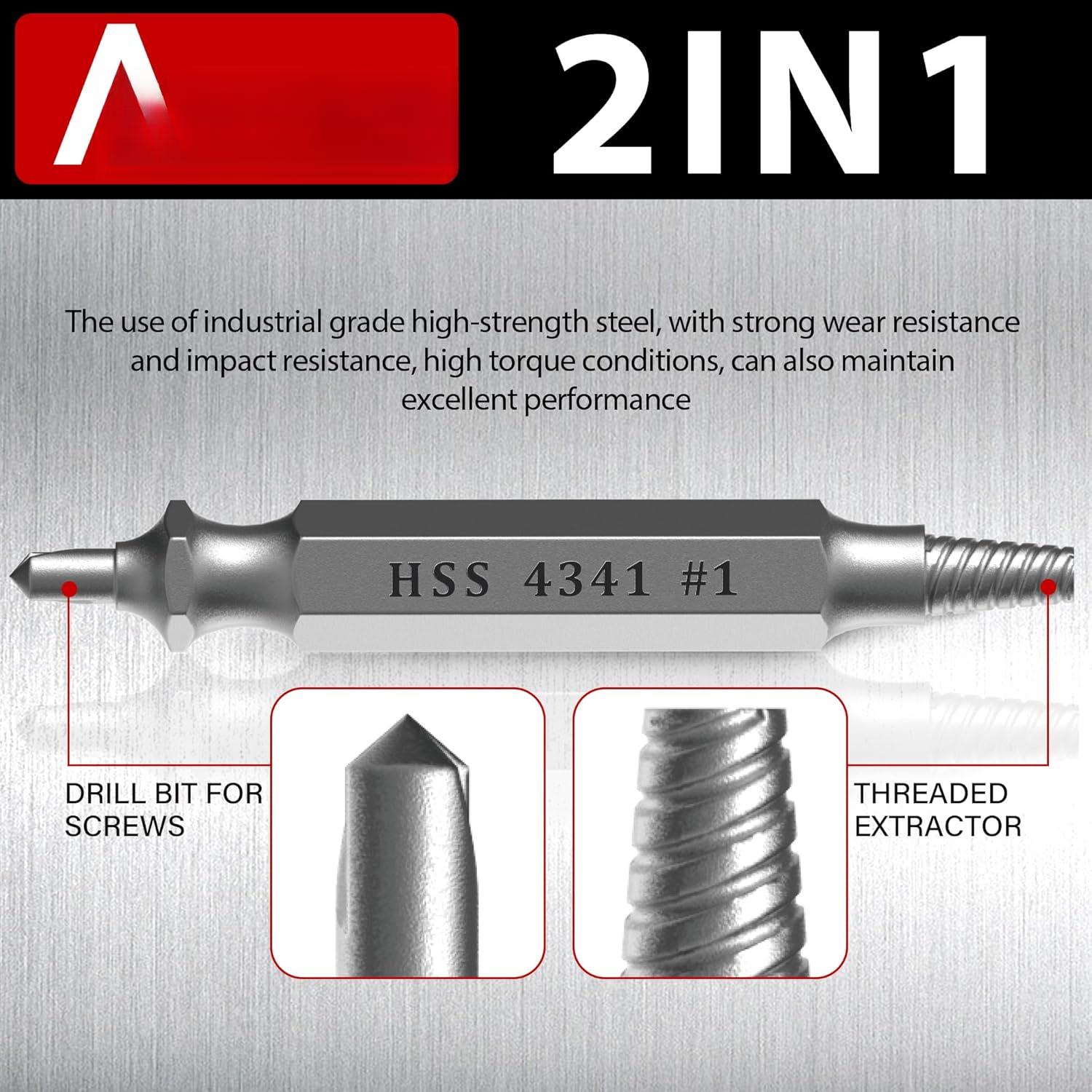 Screw Grab Rool Damaged Screw Extractor Set, 6 count Stripped Screw Grab Kit, Easy ...