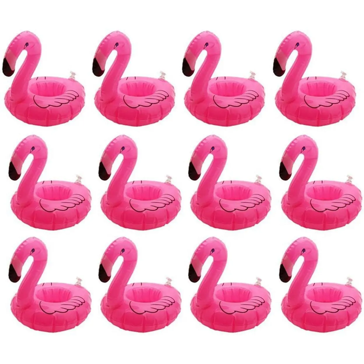 12-Pack Inflatable Floating 12oz Drink Holder, Swimming Pool Float for Beverage Cans & Cups, Fun Accessory for Kids & Adults (Bar Utensils)
