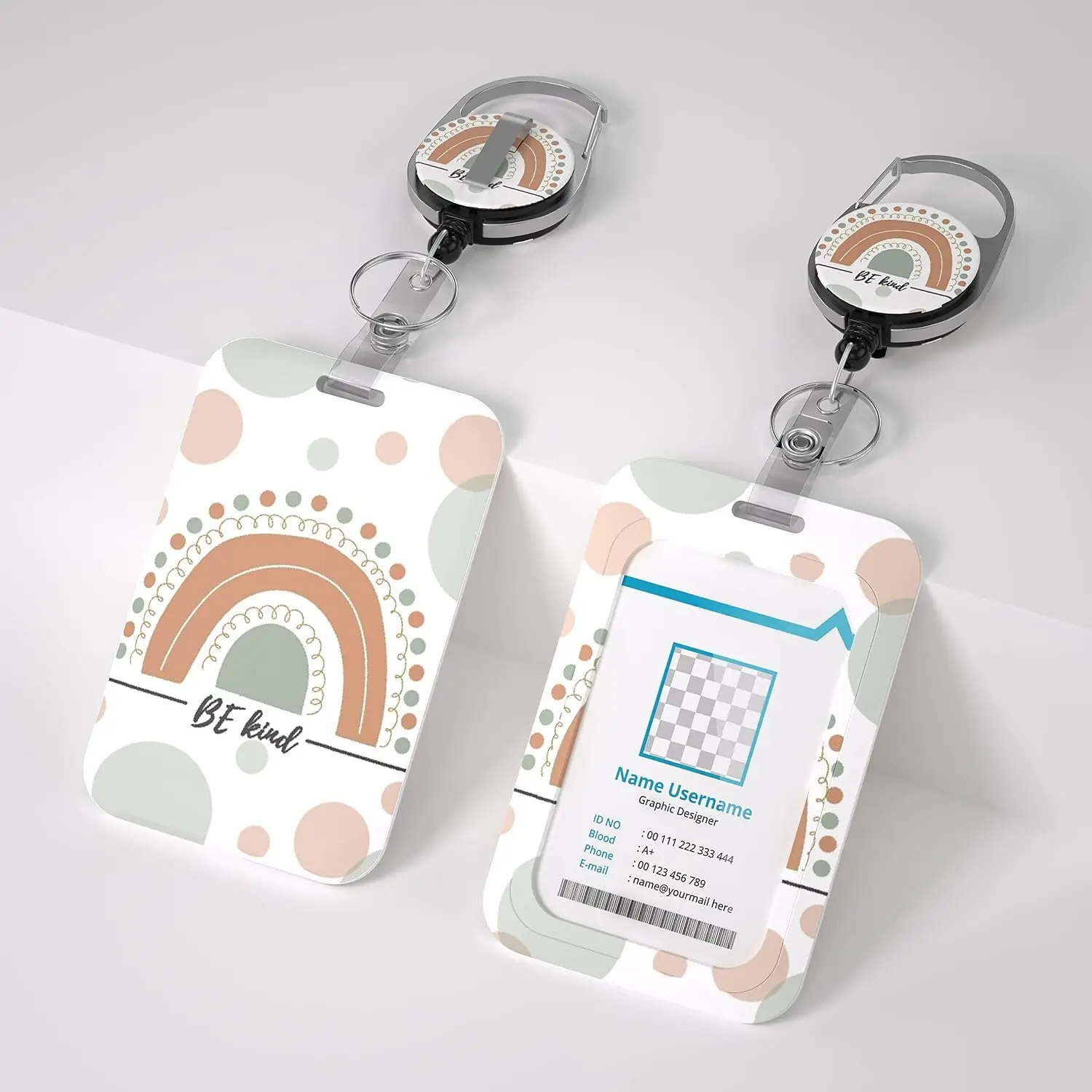 Badge Holder and Heavy Duty Retractable clip,Id Card Holder whit Retractable Reel for Teacher,Nurse.