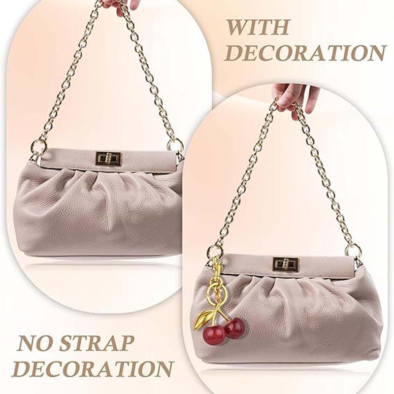 1pc Cherry Keychain, Bright Cherry Bag Charms, Sparkly Bag Charm, Keychain and Clip - Glittering Resin&Metal Accents, Fit for Bags&Wallets