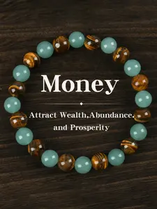 Attract Wealth Bracelet Jewelry with Glass Design, Blue Handwoven Friendship Style, Symbolizes Luck and Protection, Fashionable Energy Balance Accessory, High Quality Bracelet