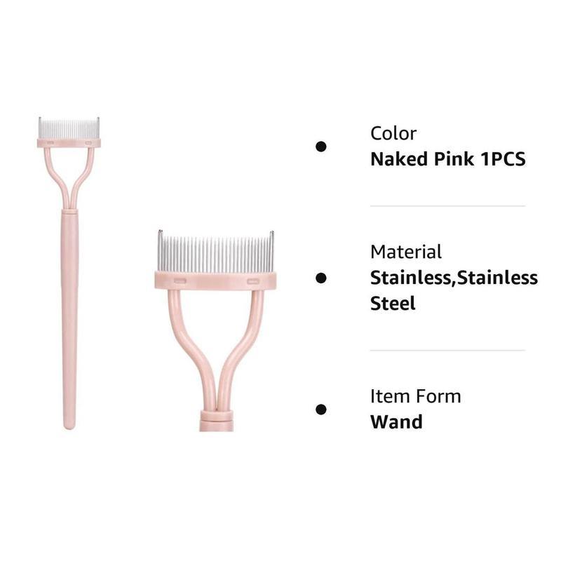 Portable Eyelash Comb, Foldable Semi-curved Steel Needle Eyelash Comb, Professional Makeup Beauty Tools for Women, Curl Lashes