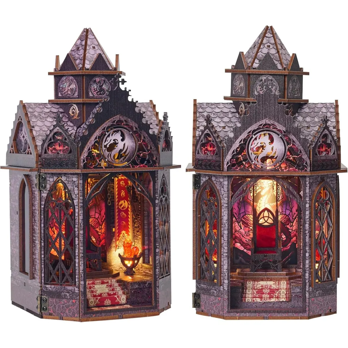 Spilay DIY Miniature House Kit for Adults, Miniature Dollhouse Kit |   With Warm Light & Furniture, Wooden Craft Building Set for Bookshelf Decor, Home Display & Creative Gifts for DIY Lovers