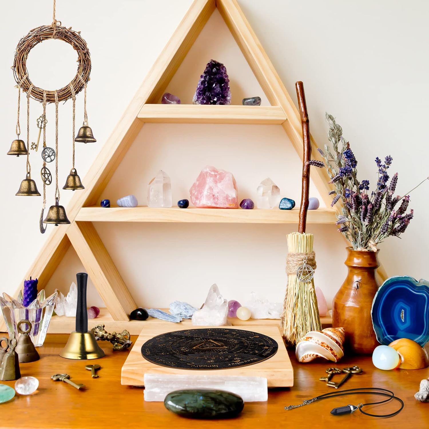 SUNDAY MIRTH All in One  Supplies  Stuff Spell Kit 88 count,  Supplies and Tools, Include   Candle  Pendulum,    Starter Kit Altar Supplies Pagan Decor