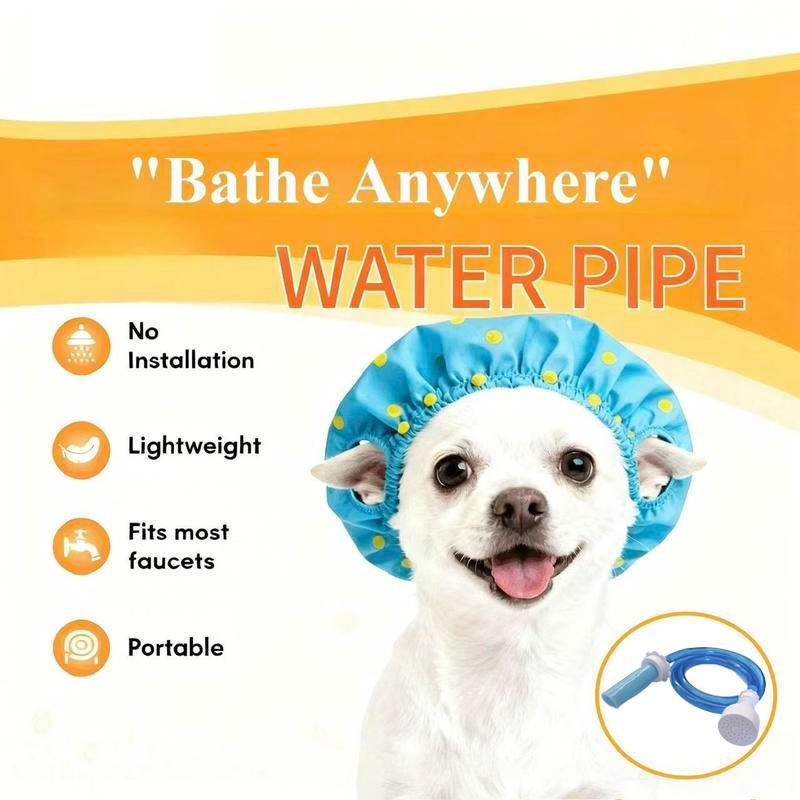 Slide-On Bathtub Faucet Sprayer Attachment – Ultra-Flexible Dog Shower Adapter Portable handheld pet shower head - connects to bathtub spout with a 5-foot hose.No installation needed, perfect for quick rinses.Easy to use whenever you need it.