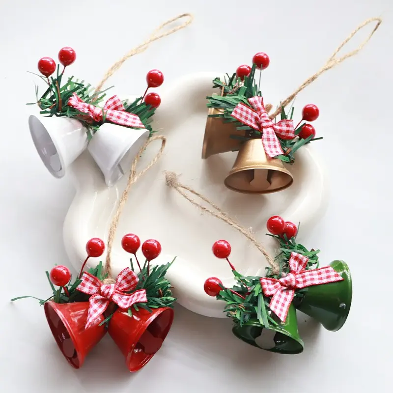 Christmas Bell Decoration, Christmas Tree Ornament, Bow and Bell Decorative Item, Festive Holiday Accessory