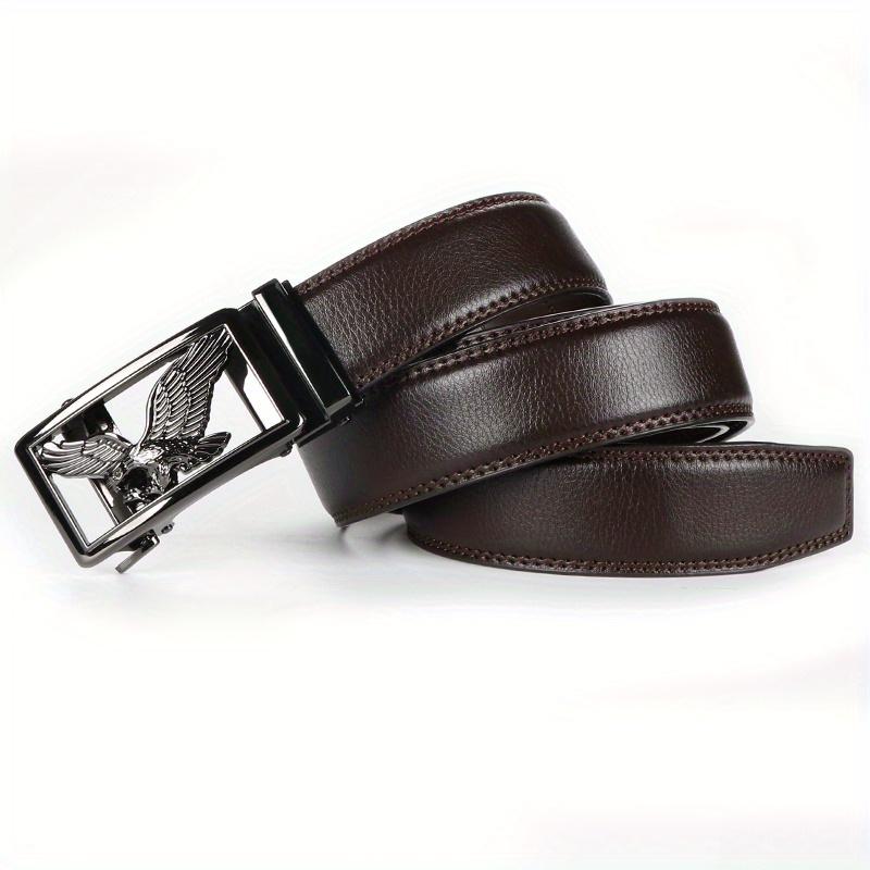 Men's Genuine Leather Belt 2-Piece Set with Automatic Ratchet Buckle Adjustable Comfortable Fit for Business & Casual Wear Perfect Christmas Gift