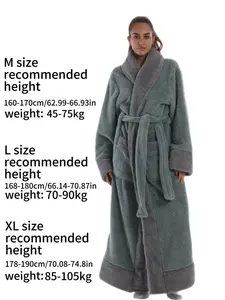 Unisex Solid Color Bathrobe, High-Quality Soft Cotton Velvet Nightgown, Home Comfort, Elegant and Soft, Extra Long, Multiple Colors and Sizes