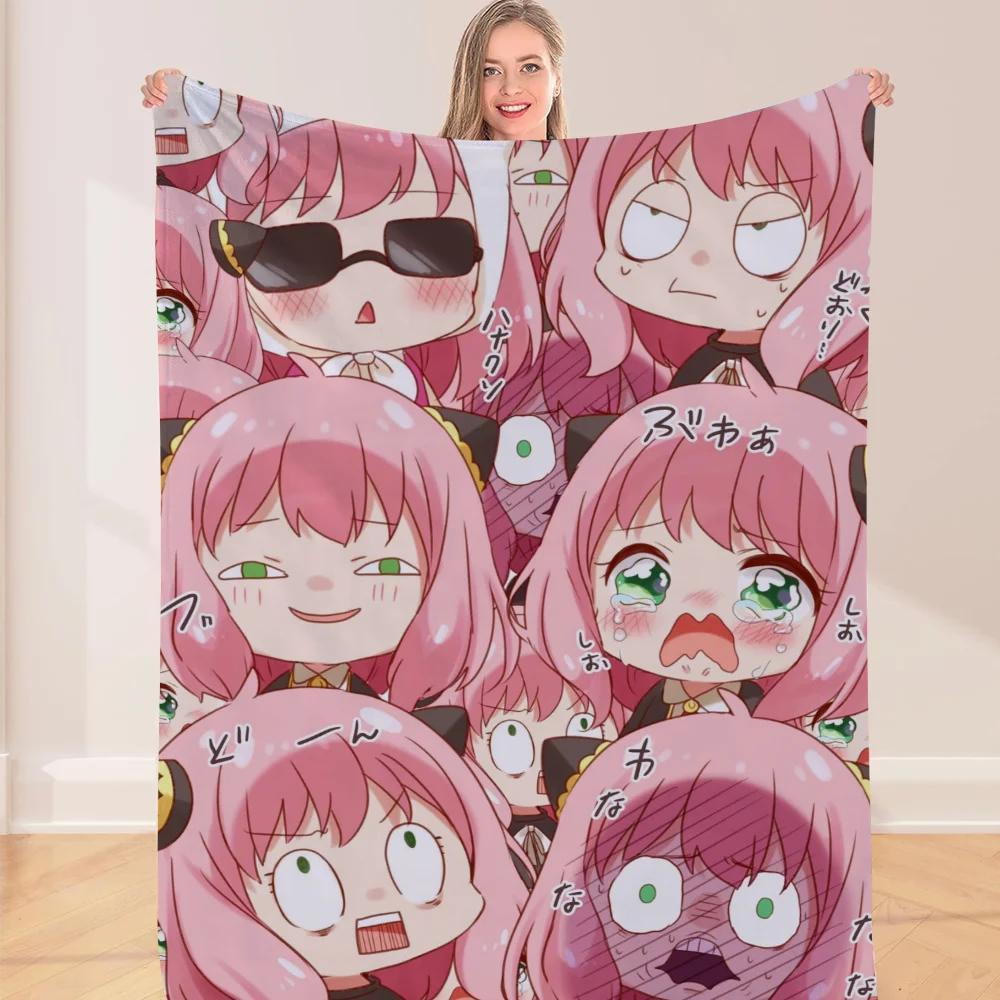 Anya Anime Spy x Family Printed Blanket Cozy Blanket for Couch Sofa Bed Living Room,Anime Blanket