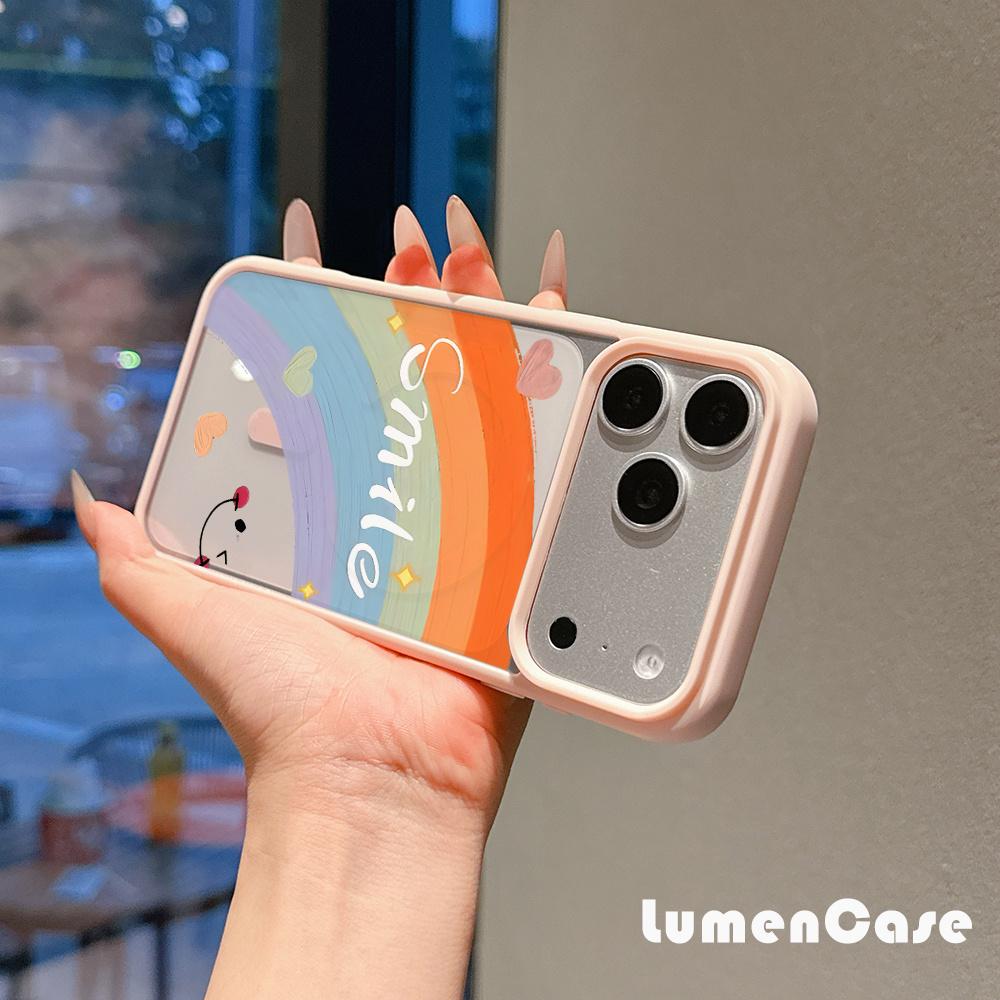 Rainbow smiley face pattern, macaron magnetic phone case, suitable for iPhone 17/16/15/14/13/12/11/Pro/Pro Max/Plus. A perfect gift for yourself, Valentine's Day, or for couples