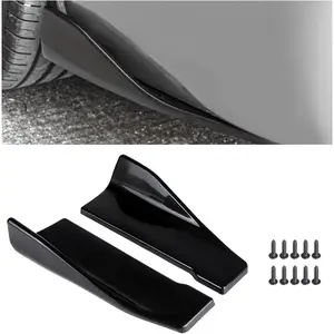 2 PCS Rear Bumper Lip Guards DIY Car Exterior Decoration, Anti-Collision Body Parts & Trim for Diffuser Splitter, Canard Protector Installed at The Bottom, Car Accessories (Bright Black)