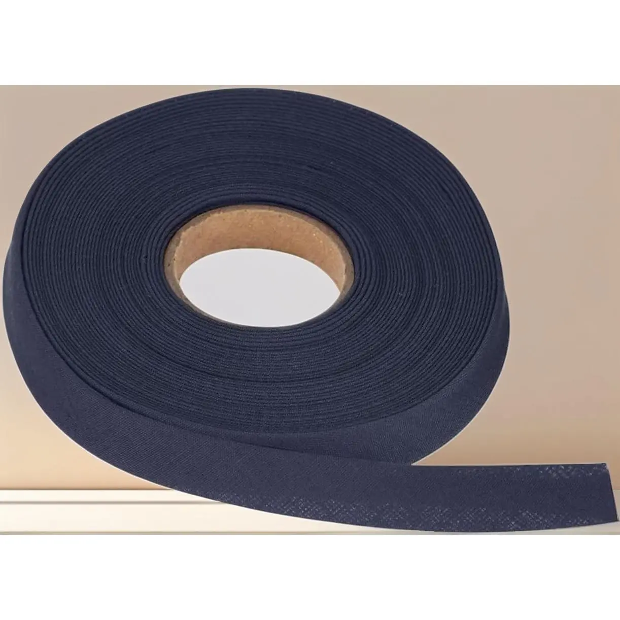 1 Inch Double Fold Polyester Bias Tape (25 yd, Navy Blue) - DIY Sewing Supplies for Clothes Hem, Quilting Binding Projects