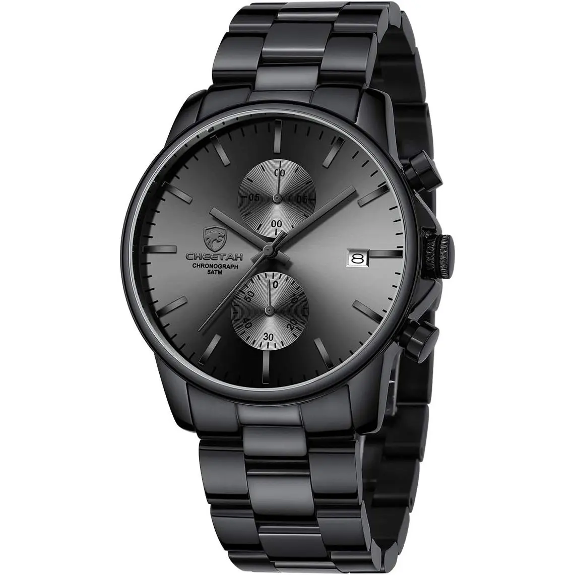 Fashion Business Mens Watches with Stainless Steel  Chronograph Quartz Watch for Men, Auto Date
