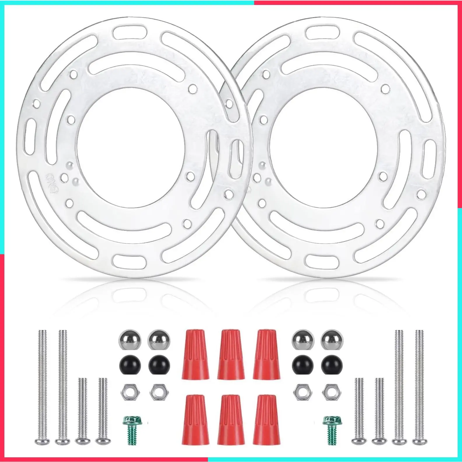 2 Pack Light Fixture Mounting Brackets, Ceiling Light Mounting Plate, Wall Light Mount Blocks with Screws and Nuts, 4 Inch Round Junction Box Adapter for Wall Sconce, Chandelier, Pendant