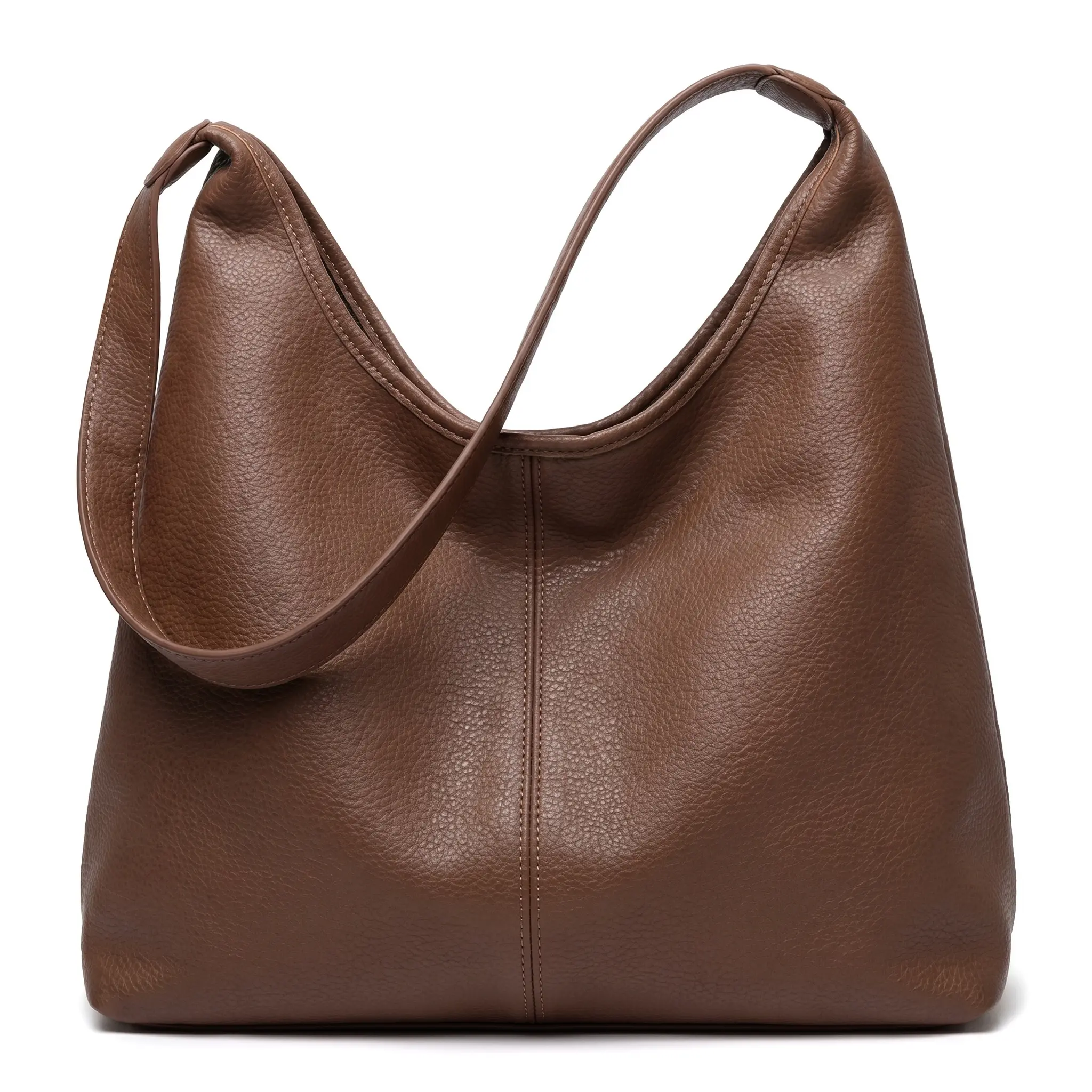 Women's Minimalist PU Leather Tote Bag - Large Capacity, Stylish Stitching, Magnetic Snap, Casual, Hidden Pocket, Urban Office Essential, Commute Bucket Bag (Coffee, Black, Brown, Khaki) Travel Essentials, 3D External Pocket, High-Capacity, Daily