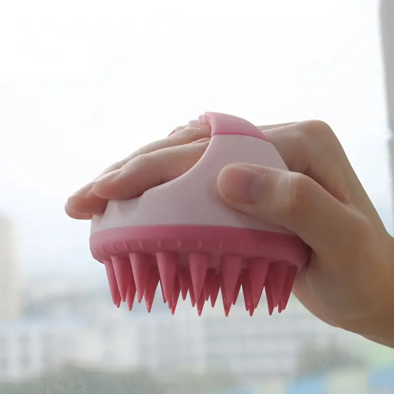 Gentle Silicone Scalp Massage Hair Brush, Portable Low Allergy Shampoo Tool, Removes Dandruff, No Battery Needed, Ideal for Daily Use, Bath Accessories