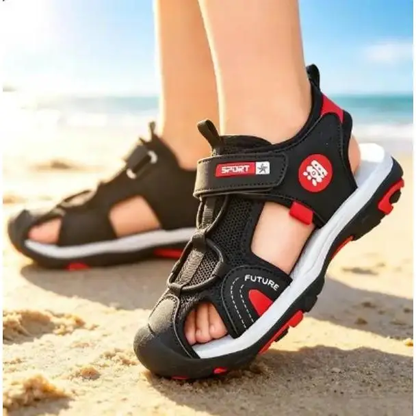 New Boys' Breathable Sandals - Active Wear with Multiple Materials, Ideal for Outdoor Activities