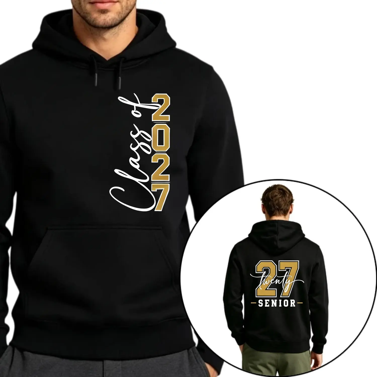Men's Pullover Hoodie Senior 2027 Graduation Class Of 2027 Sweatshirt Stylish Comfortable Casual Outerwear
