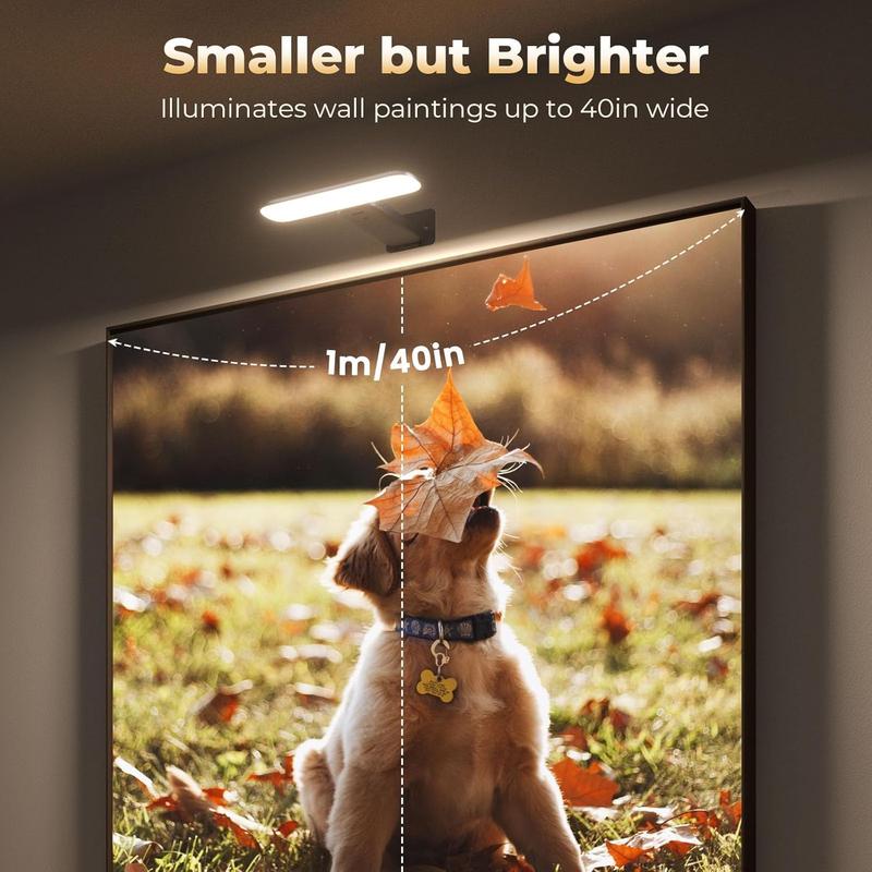 2 Pack Picture Lights for Wall,Battery Operated Wall Sconce Rechargeable,LED Wall Light Cordless with Remote,3 Color Temperature, Art Lights for Painting,Frame,Gallery,Dartboard Lights,Black