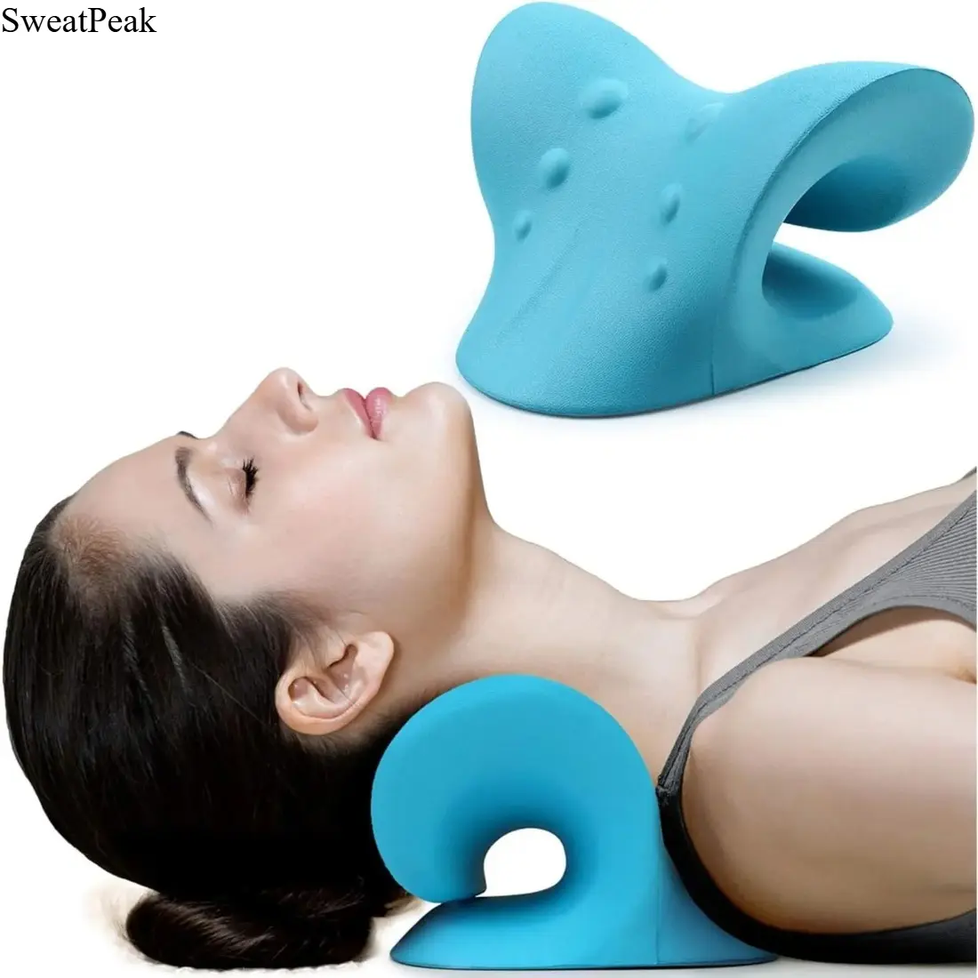 Neck Stretcher for Neck Relaxation, Cervical Support Pillow with Ergonomic Design, Neck and Shoulder Relaxer Tool for Muscle Comfort, Portable Stretching Device for Home, Office, Travel & Daily Self Care