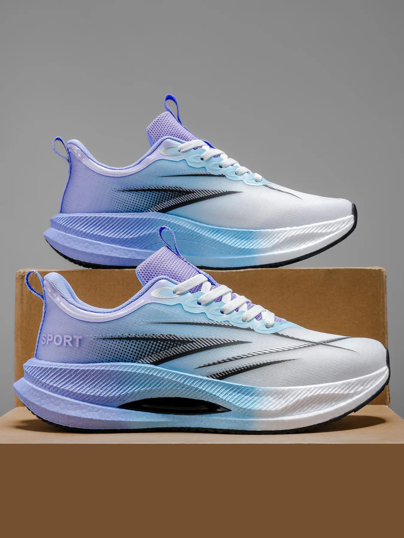 Men's Professional Racing Running Shoes, Breathable Mesh, Shock Absorption, Wide Fit, All Season, Fashion Style, Marathon Training
