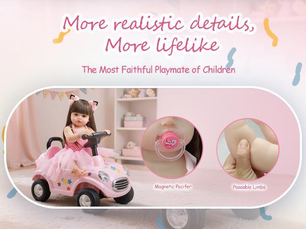 *Realistic Reborn Baby Dolls 22" Full Body Vinyl Real Life Like Bebe Dolls for Girls and Boys Realistas Lifelike Muñecas para Niñas with Birth Certificate and Feeding Kit Toys for Kids Age 3+   sonny angels