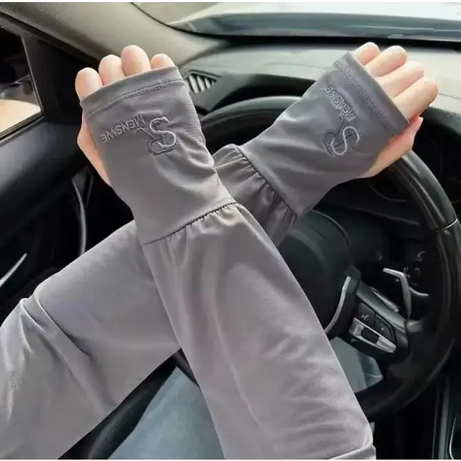 UV Sun Protection Arm Sleeves for Men & Women, 2 Pairs UPF 50+ Cooling Ice Silk Arm Cover, Loose Fit Elastic Driving Sleeves for Outdoor Sports, Golf