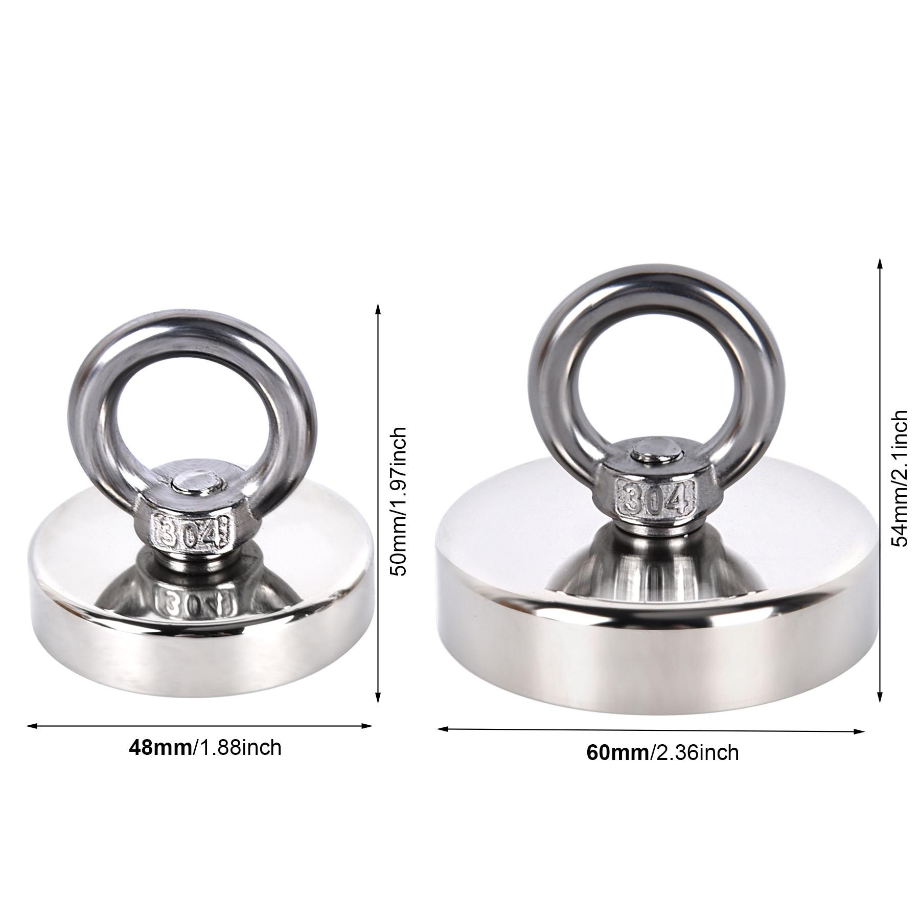 Fishing Magnet, 350 LBS Pulling Force Heavy Duty  Rare Earth Magnet,  for Retrieving in River, Tag, Lifting and Pick up Magnetic Metal Magnetic Attachment