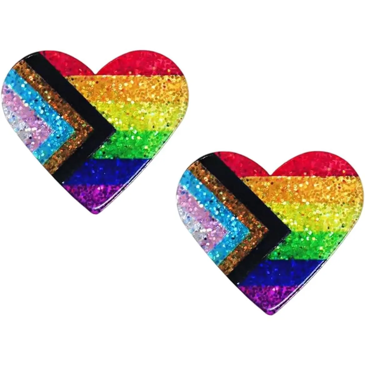 LGBTQ Rainbow Pride Earrings for Women  Love Heart Earrings LGBT Progress Flag Heart Earrings Lesbian Bisexual Transgender Nonbinary Asexual Flag Earrings Pride  Accessories