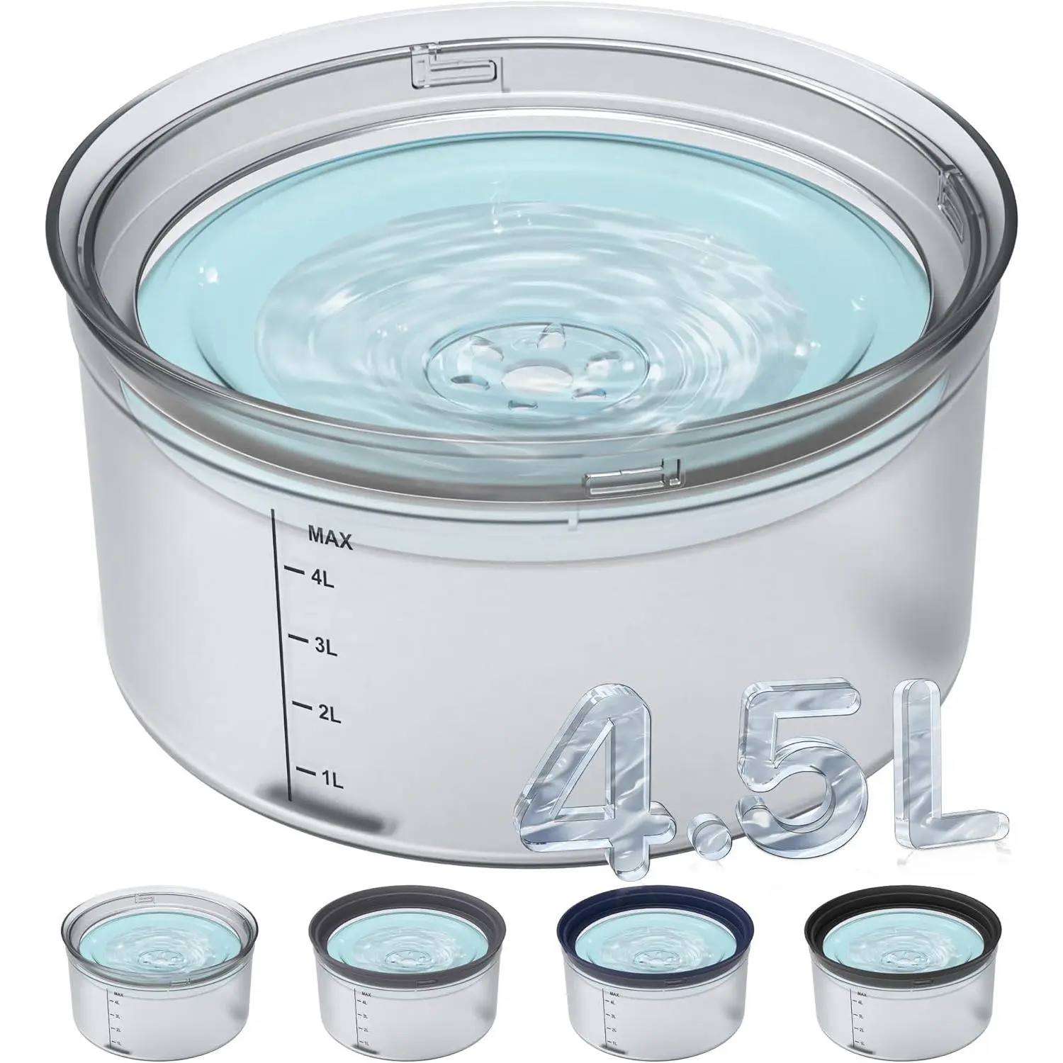 Dog Spill-Proof Water Bowl with Floating Disk, 1.2Gallon/4.5L Slow Drinking Bowl for Messy Dog Drinkers