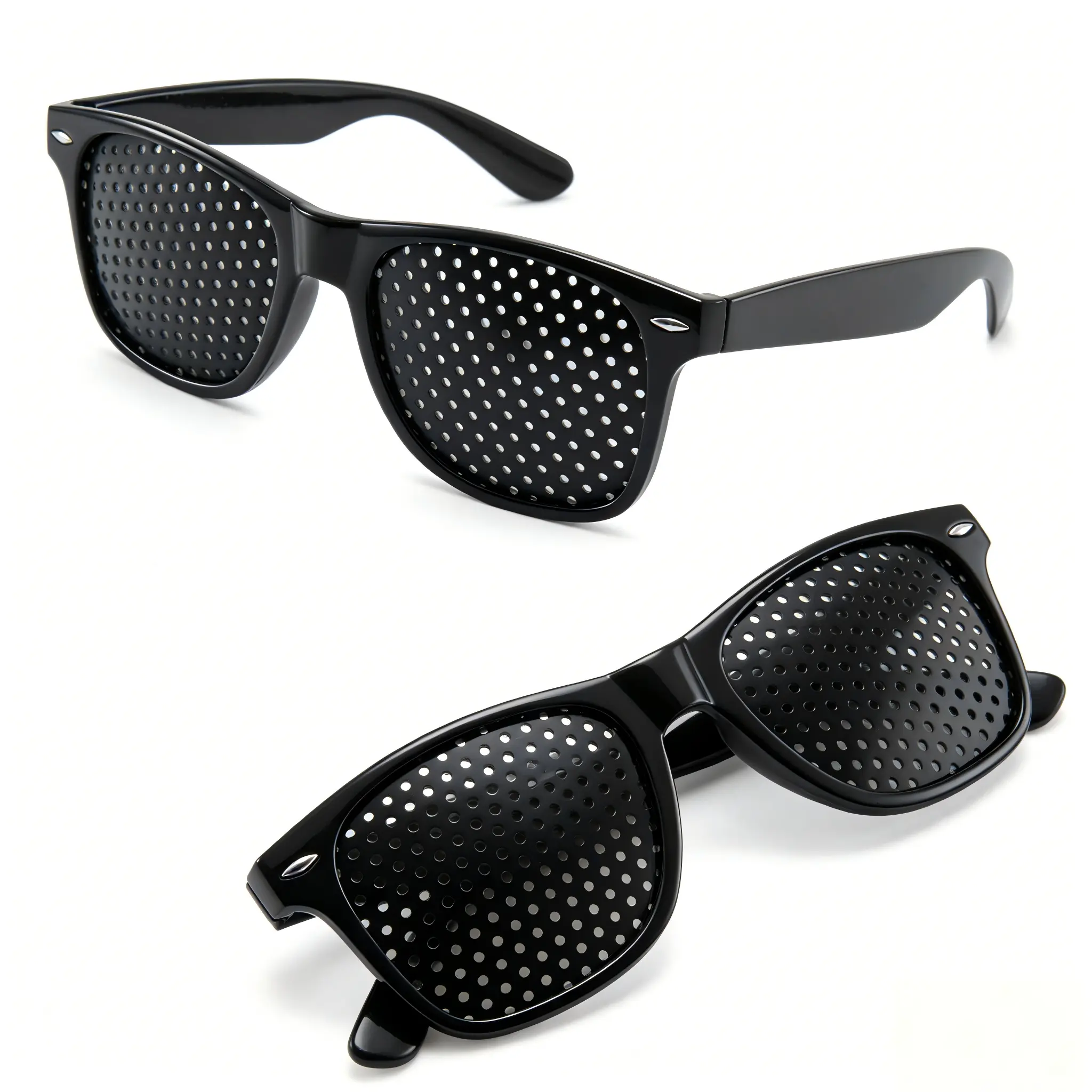 Trendy Fashion Pinhole Glasses Unisex Men Women Classic Stylish Pin Hole Eyewear Retro Spectacles Daily Fashion Accessories Anti Fatigue Eye Strain Screen Relaxation Myopia Astigmatism Care Natural Focus Trainer Glasses