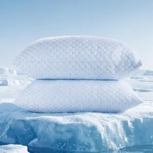 Cooling Pillow for Sleeping, Shredded Memory Foam Pillows Queen Size Set of 2, Double Sided Cooling Bed Pillows for Hot Sleepers, Side Back and Stomach Sleepers