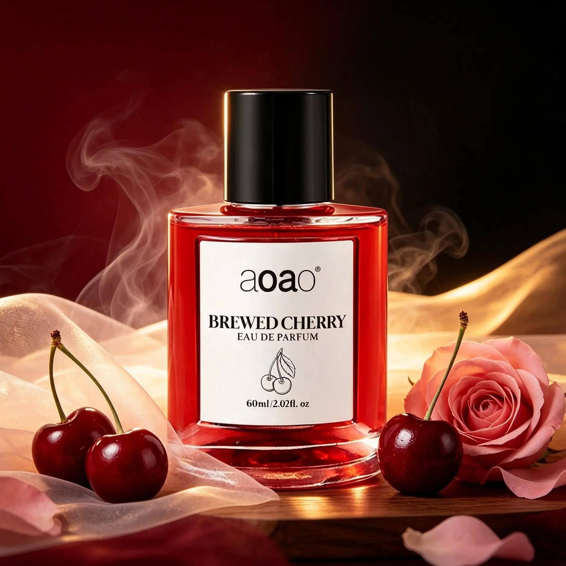 Aoao Brewed Cherry Perfume for Women, Long-Lasting Floral Fruit Scent, Luxurious Romantic Fragrance, Ideal Gift, 60ML