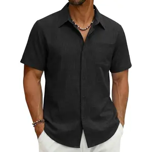 Men's Shirts Short Sleeve Button Down Shirts Casual Vacation Beach Hawaiian Summer Tops with Pocket(Gift)
