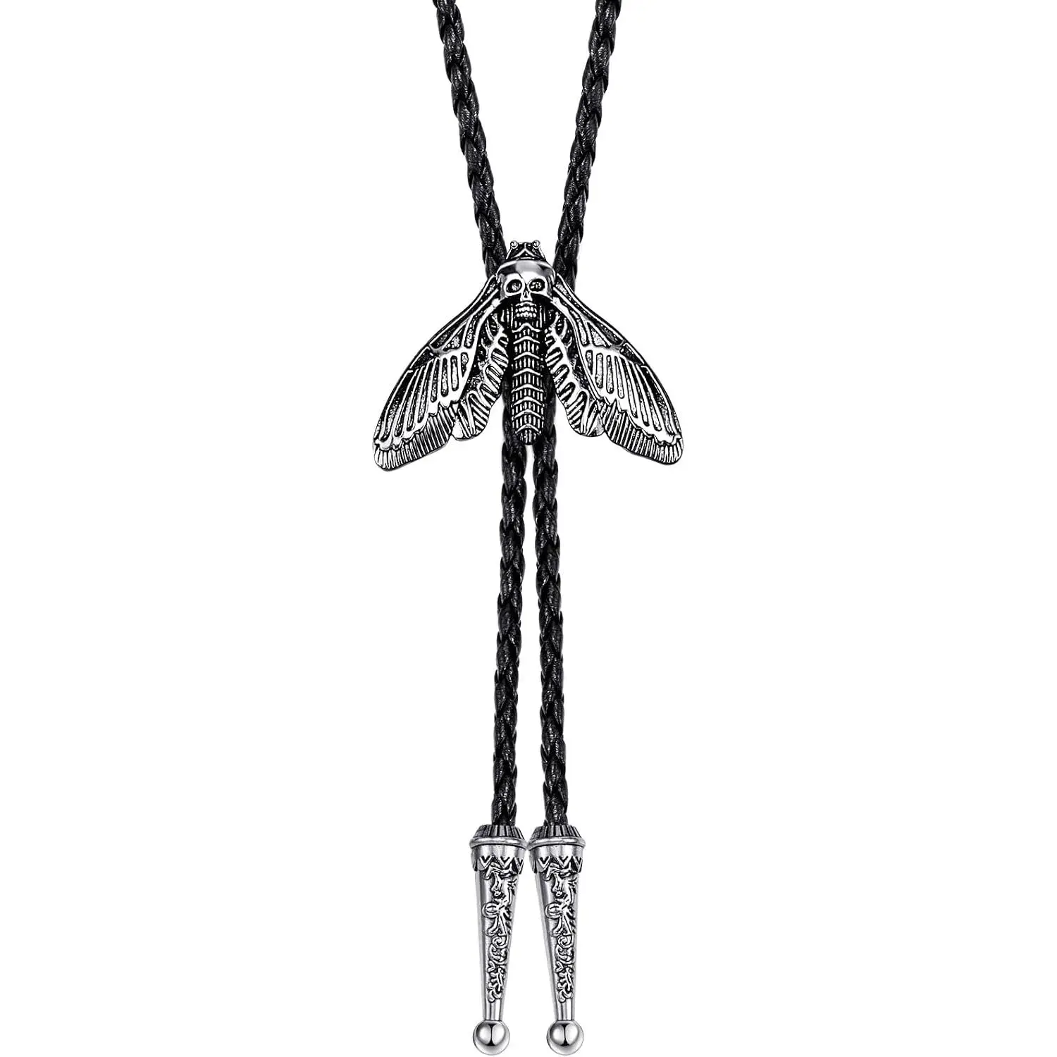 Unisex Cowboy Theme Bolo Tie with Skull Motif, Adjustable Size Fashion Necktie Accessory, Ideal for Holiday Gifts