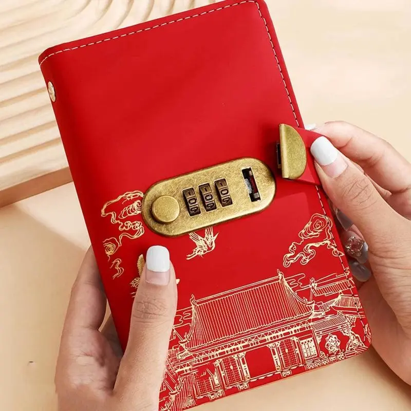 Large Capacity 100 Pages 3-Ring Binder Cash and Photo Storage Book with Password Lock - Heavy Duty Plastic Cover, Suitable for Money, Stamps, Photo Album Organization Binding System - Office Use, Financial Record Notebook Cash Stuffing Savings Binder