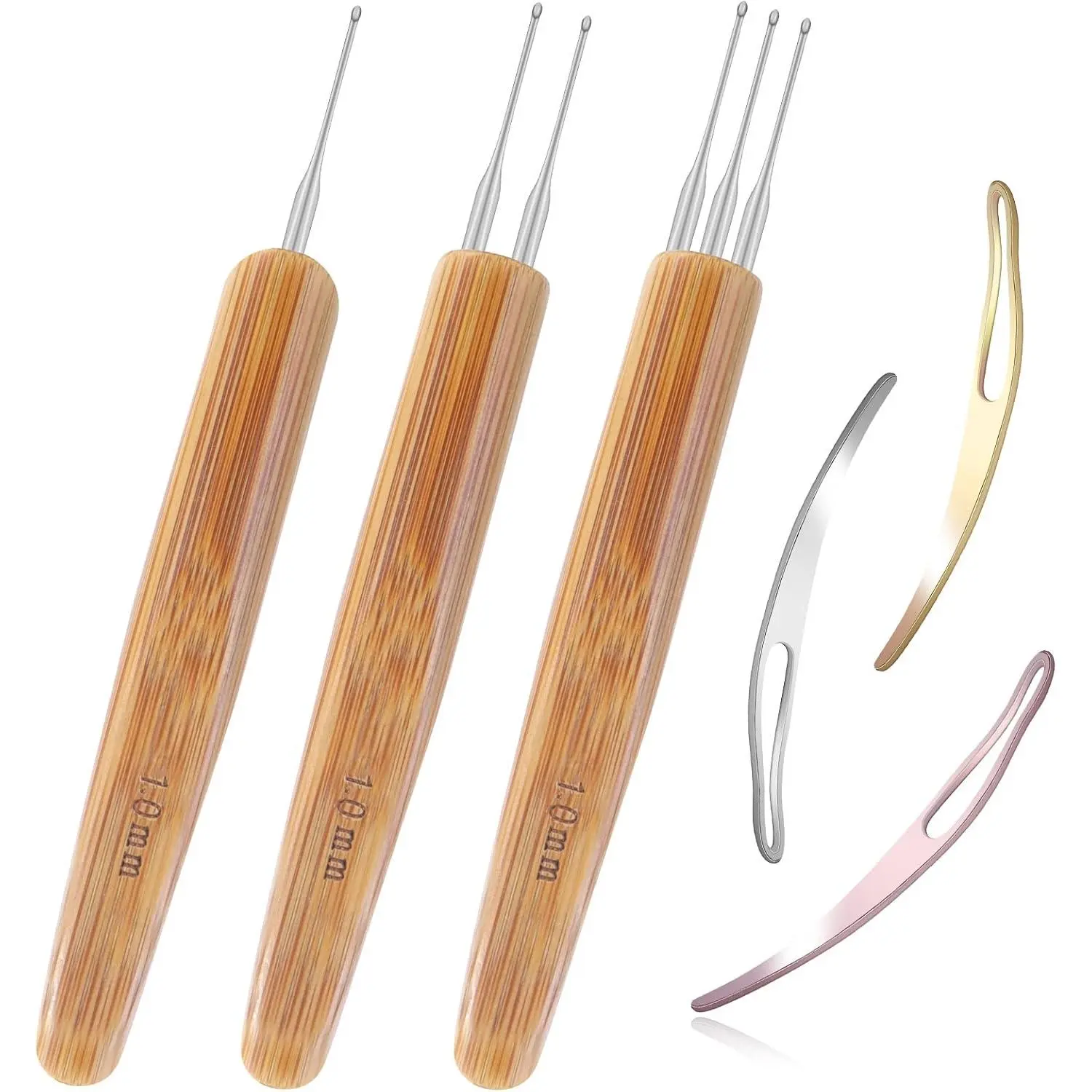 6 count Dreadlock Crochet  for Dreadlocks 1.0mm, Durable Dreadlock Crochet Hooks for Hair with Interlocking Tool, Excellent for Maintaining Real Dread Loc