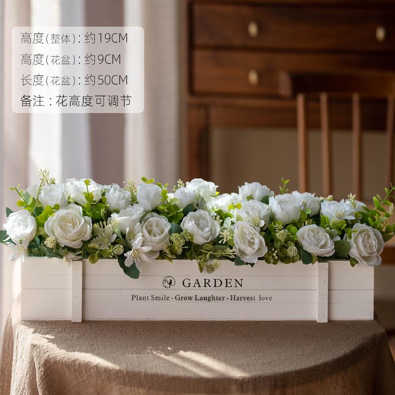 Fence Greenery with Flower Planter, Window Sill & Corner Decorative Privacy Screen Pot garden roses White Babys Breath Bouquet